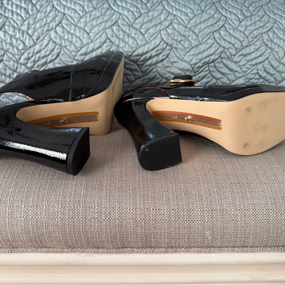 Sam and Edelman black JILDIE SLINGBACK MARY JANE PUMP cute vintage vibe! - Picture 7 of 14